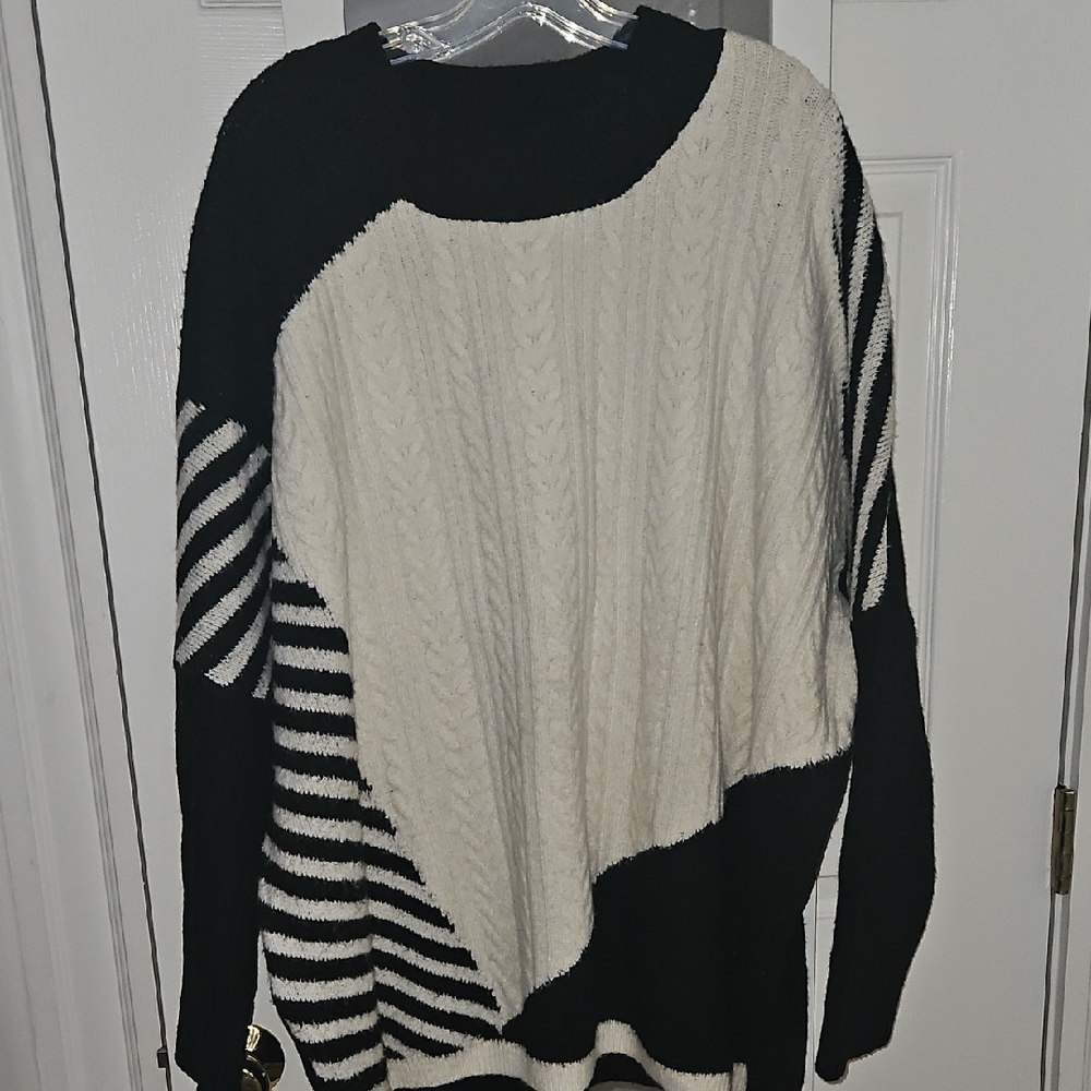 Chic Black and White Sweater